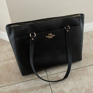 Coach black tote bag